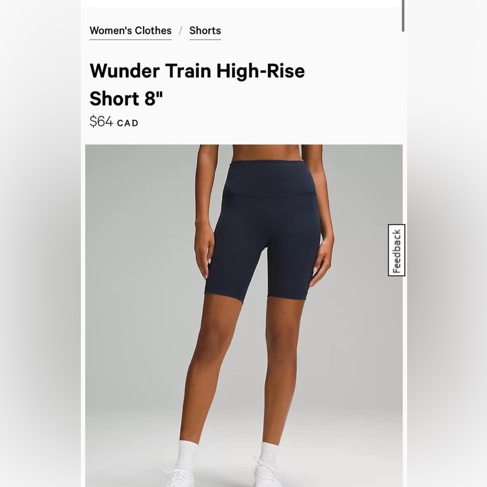 LULULEMON SIZE 12 NAVY BIKE SHORTS
